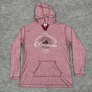 Bermuda Island Paradise Hoodie 2XL Burgundy Heather Moisture Wicking Pullover